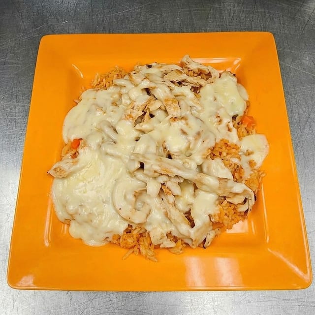 Arroz con Pollo or Steak.